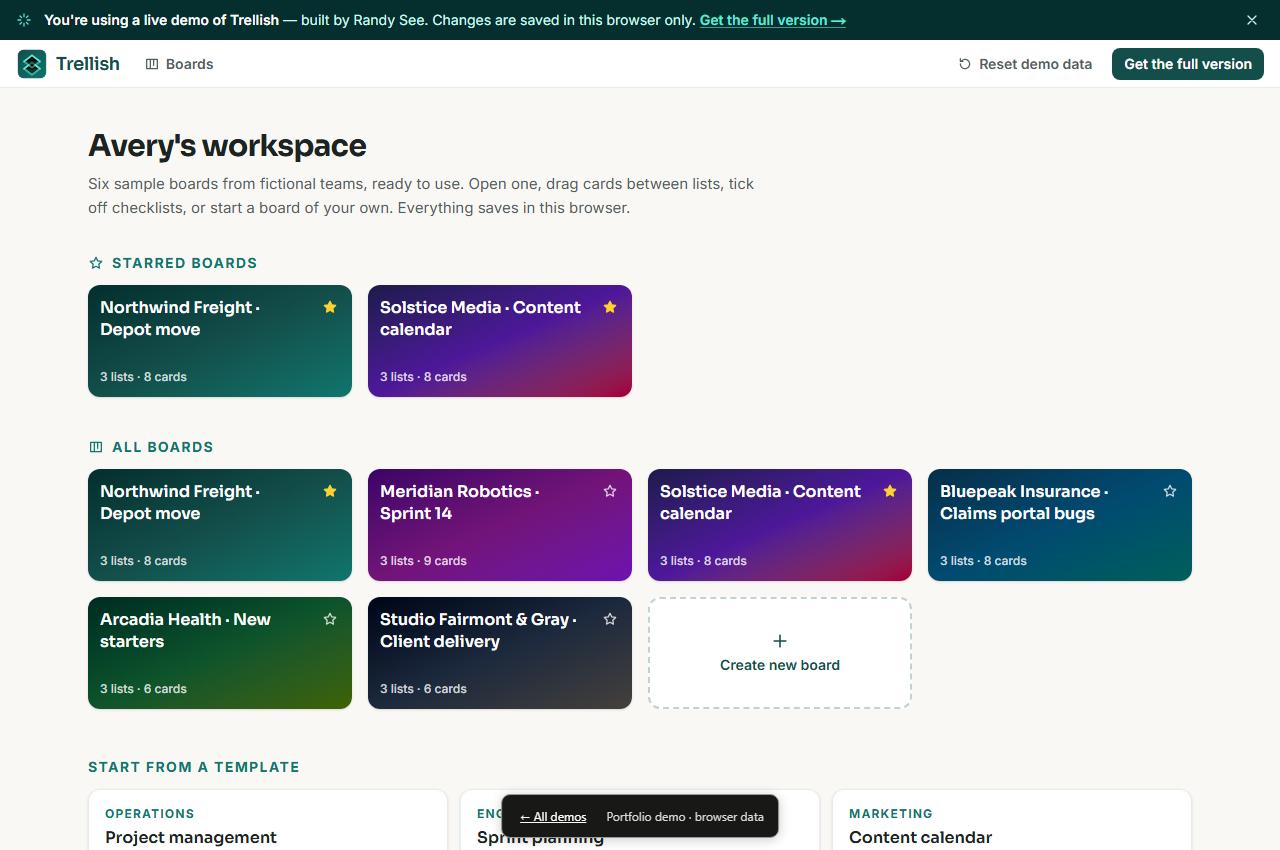 Trellish interface